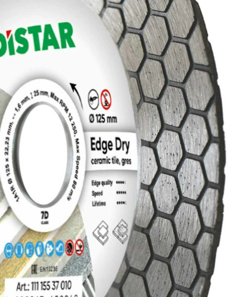 125MM DISTAR EDGE DRY Deimantinis diskas plytelėms