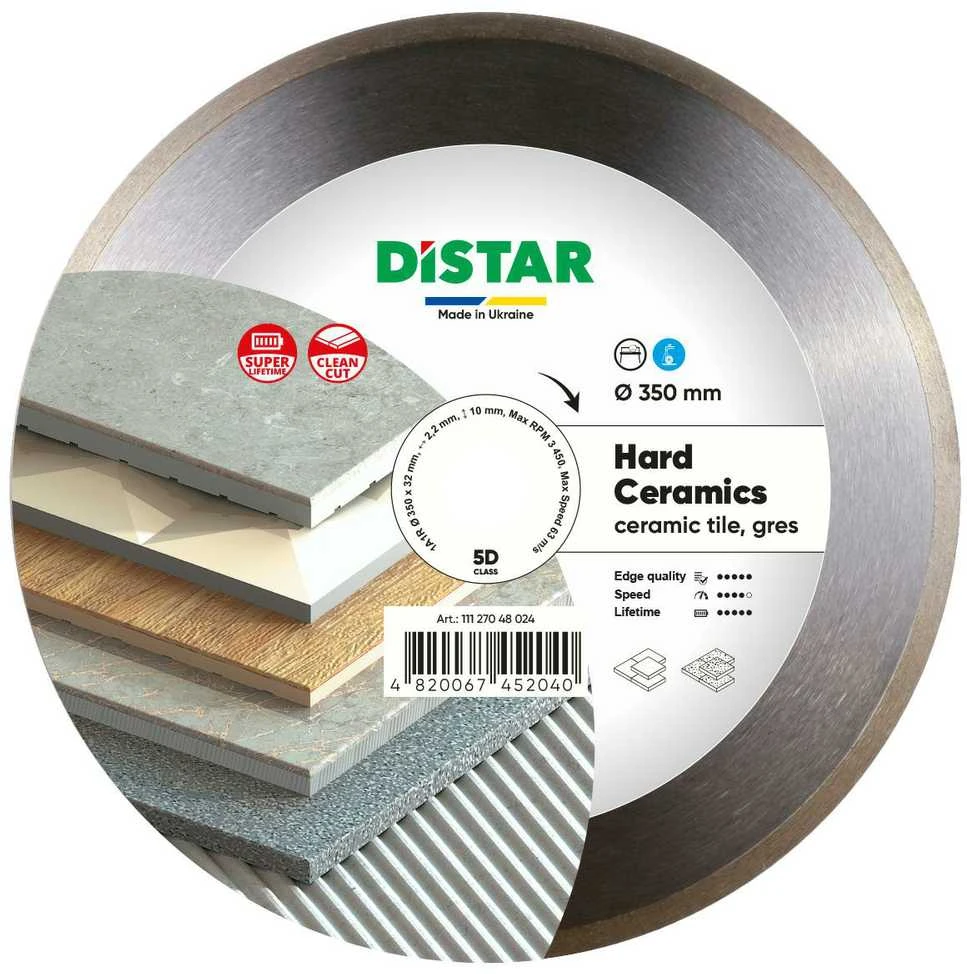 350 x 32 mm DISTAR HARD CERAMICS deimantinis diskas plytelėms, granitui, klinkeriui