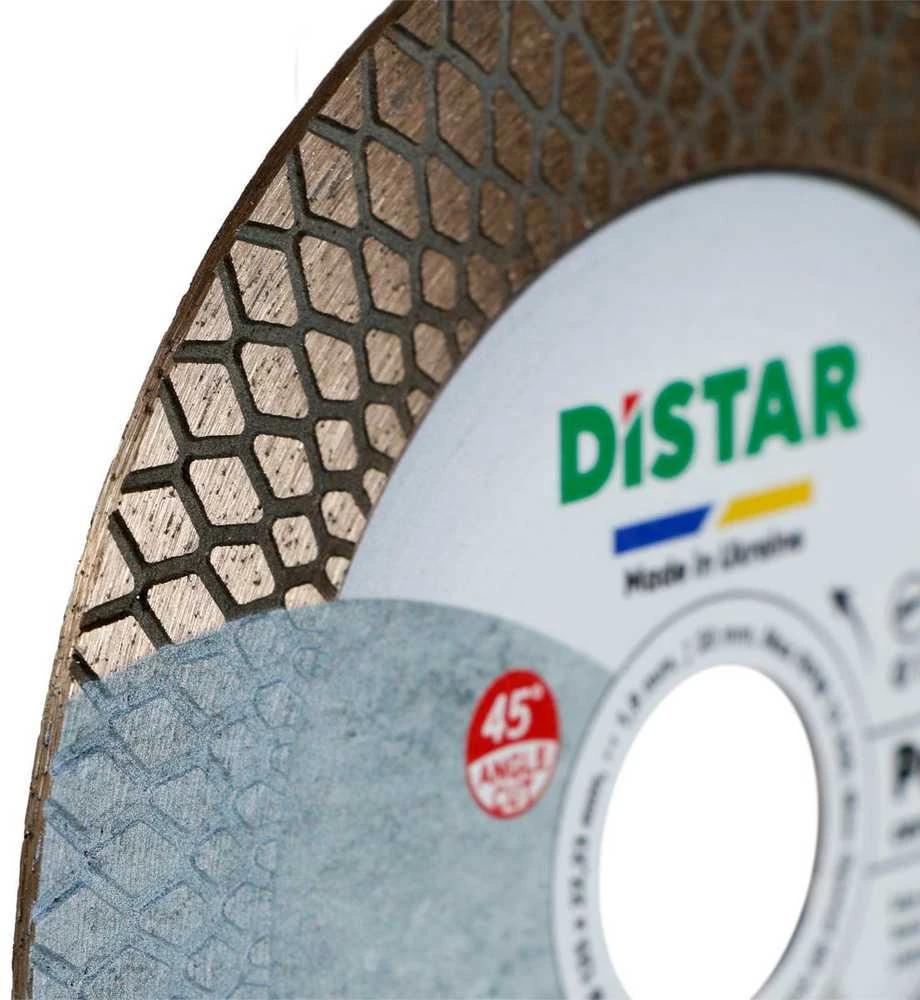 DISTAR PROGRES plytelių 45 laipsnių pjovimo ir šlifavimo diskas plytelėms 125 mm x 22.23 mm