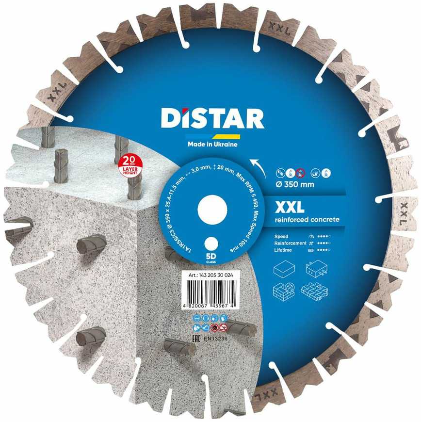 350 mm x 25.4 Distar XXL 20mm deimantinis armuoto betono pjovimo diskas