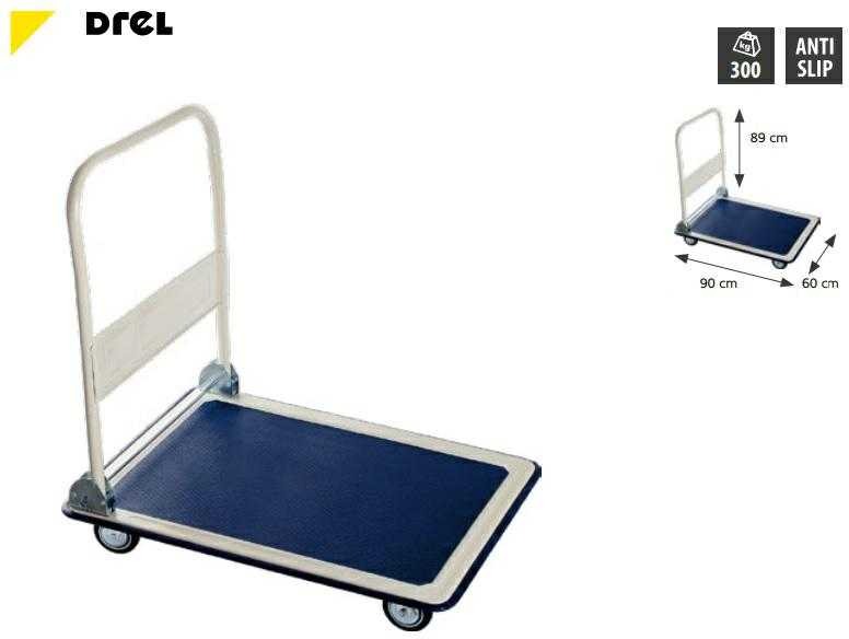 Drel Vežimas 4 ratukų 300 kg, 900 x 600 mm