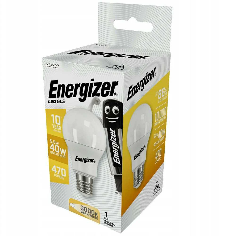 Energizer ENERGIZACINĖ LEMPUTĖ 5.5W / 40W E27 470LM ŠILTA SPALVA