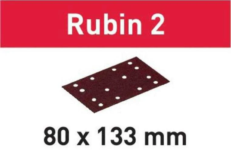 Festool Šlif. popierius vibro šlifuokliui; Rubin2; 80x133 mm; P80; 50vnt