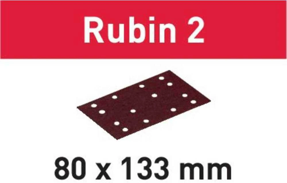 Festool Šlif. popierius vibro šlifuokliui; Rubin2; 80x133 mm; P100; 50vnt
