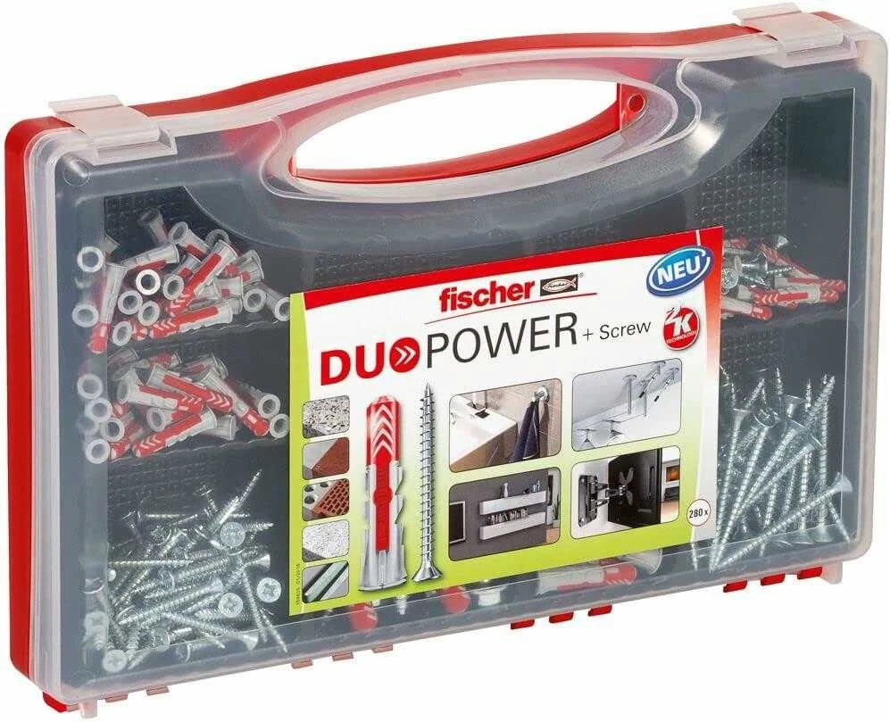 FISCHER DUOPOWER KAIŠČIŲ RINKINYS REDBOX SU VARŽTAIS 280 vnt.