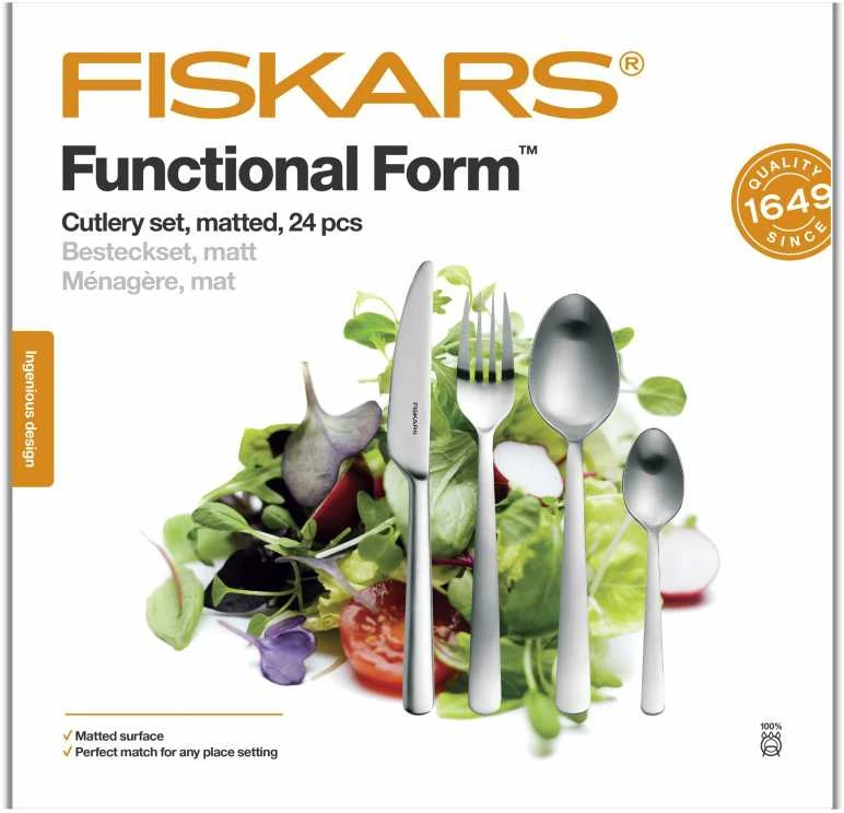 Fiskars FF serviravimo įrankių rinkinys matinis 24 vnt.
