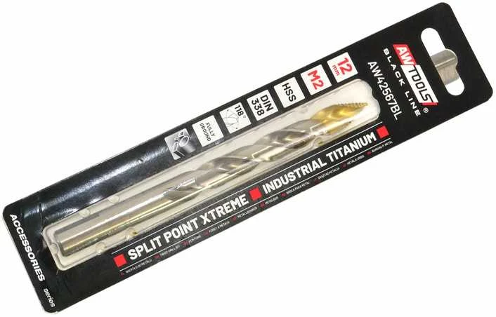 AW-Tools AWTOOLS GRĄŽTAS METALUI M2 HSS-TiN 4mm SPLIT POINT XTREME / Juodas LINE