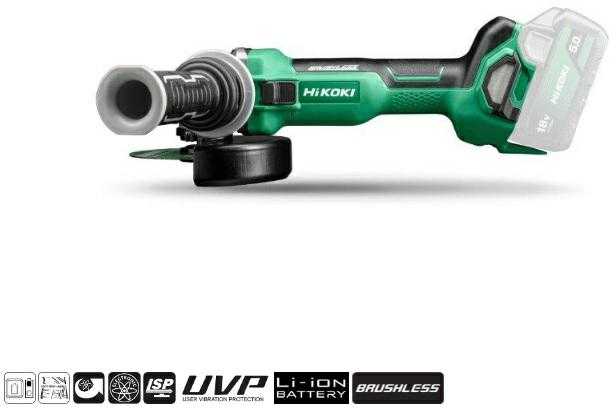 Kampinis šlifuoklis Hikoki G1813DAW4Z; 18 V (be akumuliatoriaus ir pakrovėjo)