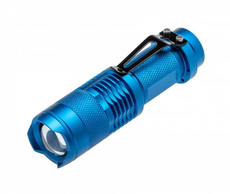 Hogert Aliuminio kišeninis žibintuvėlis, 1 * AAA / 1 * 14500 3.7v (be baterijos), 5W, 250lm, IP20