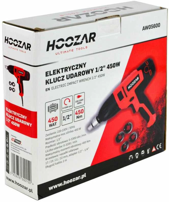 HOOZAR elektrinis smūginis veržliasukis 450 W 1/2" 450 Nm