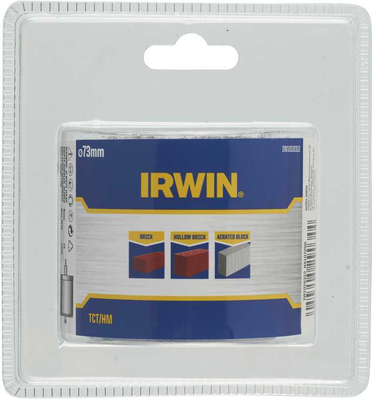 Irwin IRWIN Gręžimo karūna TCT/HM BE ADAPTERIO 73 mm plytoms, tuščiaviduriams blokeliams ir akytam betonui