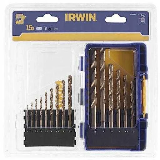 Grąžtas Stanley Irwin Grąžtų rinkinys HSS Titanium 1-10 mm 15 vnt.