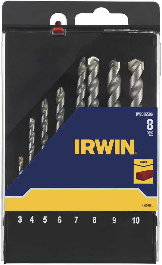 Grąžtas Gręžtuvas Irwin IRWIN CONCRETE DRILL, rinkinys 8, 3, 4, 5, 6, 7, 8, 9 ir 10 mm dėkle