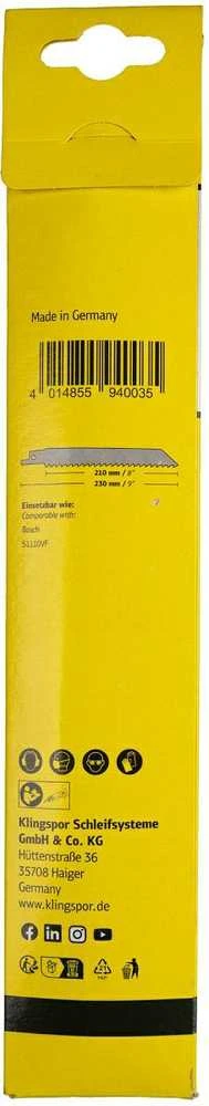 Klingspor KLINGSPOR BRZESZCZOT DO PIŁY SZABLASTEJ 230x25,4x1,57mm RS 983 AS /5szt.
