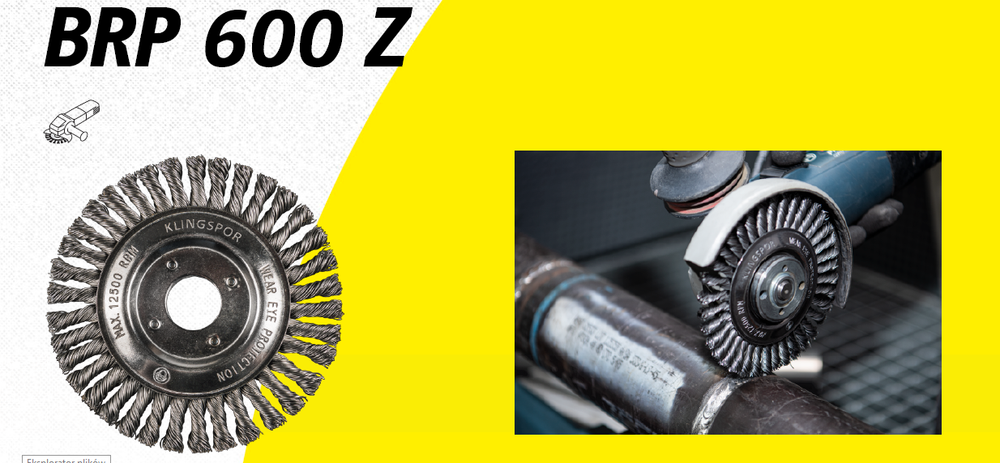 Klingspor K.SZCZOTKA DO RUR 125mm x 6 x 22,23 BRP600Z DRUT SKRĘCANY