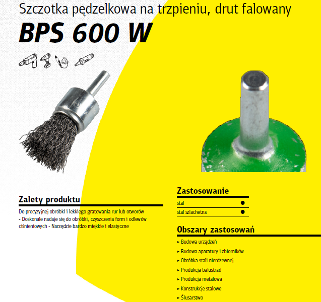 Klingspor K.SZCZOTKA PĘDZELKOWA 25mm BPS600W DRUT FALISTY NIERDZEWNY