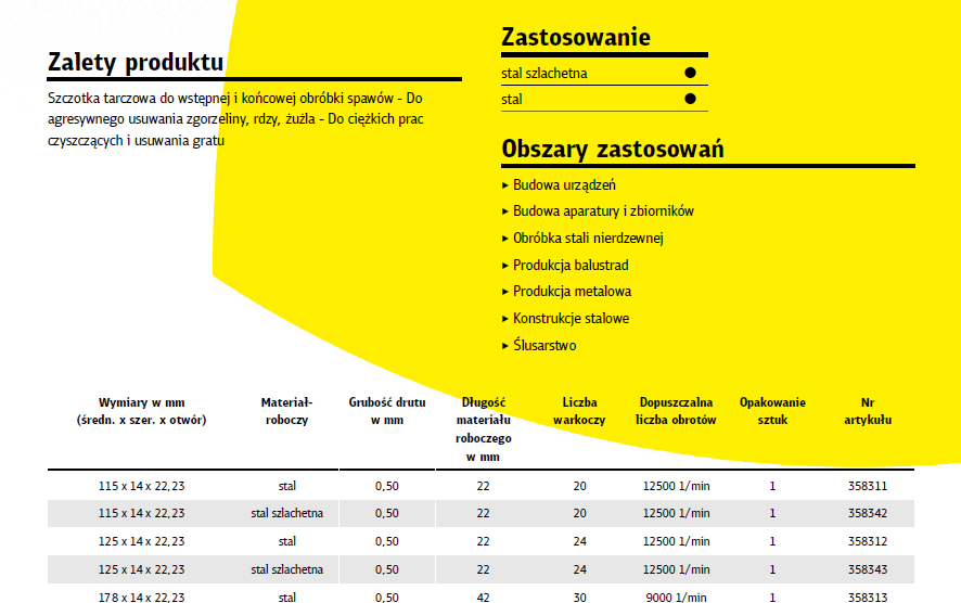Klingspor K.SZCZOTKA TARCZOWA 178mm M14 BR600Z DRUT SKRĘCANY