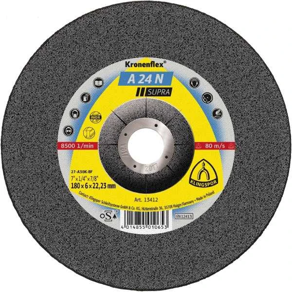 KLINGSPOR METALO ŠLIFIMO DISKAS 230 mm x 6,0 mm x 22,2 mm A24N Supra INOX