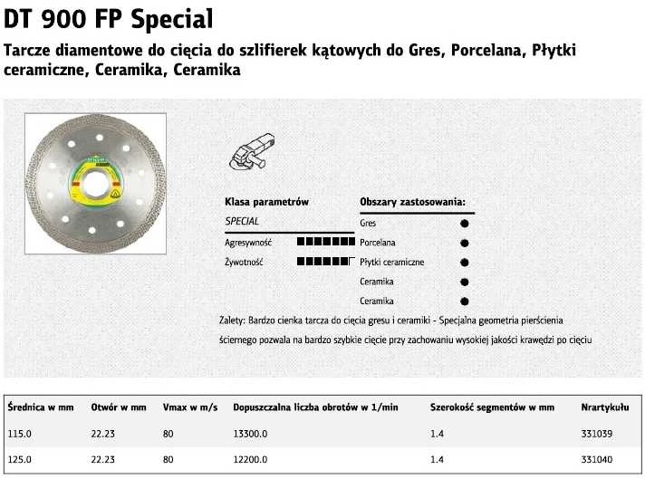Deimantinis pjovimo diskas KLINGSPOR DT 900 FP 125mm