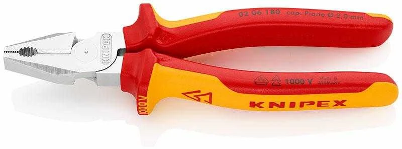 Kombinuotos didelės svertinės jėgos replės KNIPEX 0206, 180mm