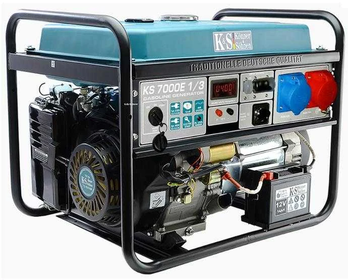 KÖNNER & SÖHNEN trifazis benzininis generatorius KS 7000E-1/3, 5,0 kW, 230/400 V, el. starteris
