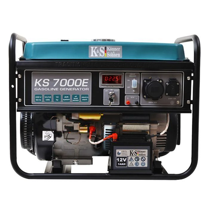 KÖNNER & SÖHNEN BENZINO GENERATORIUS 5.0kW 230V KS 7000E, ELEKTRINIS PALEIDIMAS