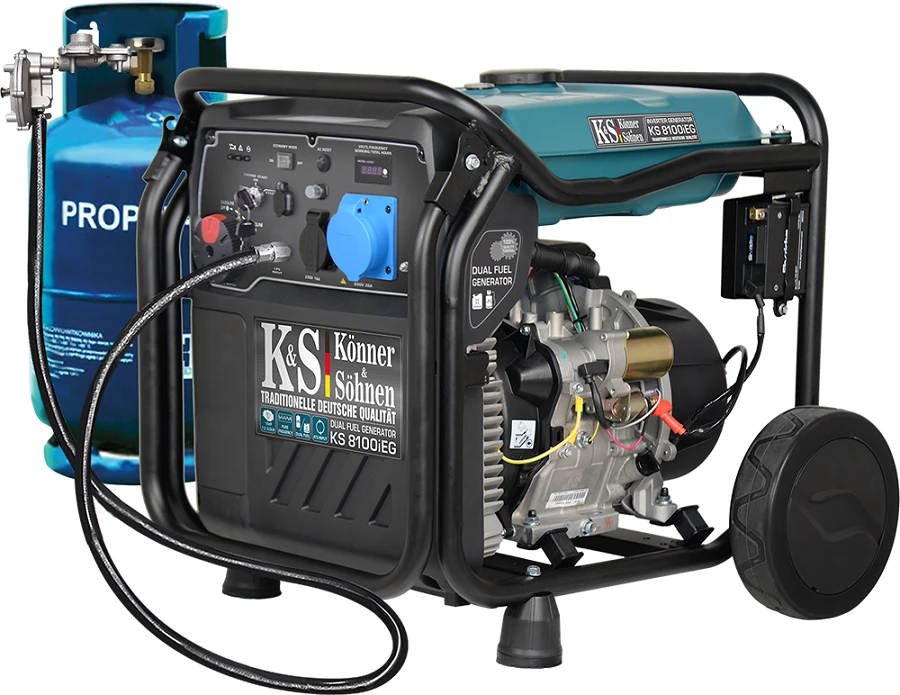 Könner & Söhnen benzininis/dujinis inverterinis generatorius KS8100iEG 8000W, el. paleidimas