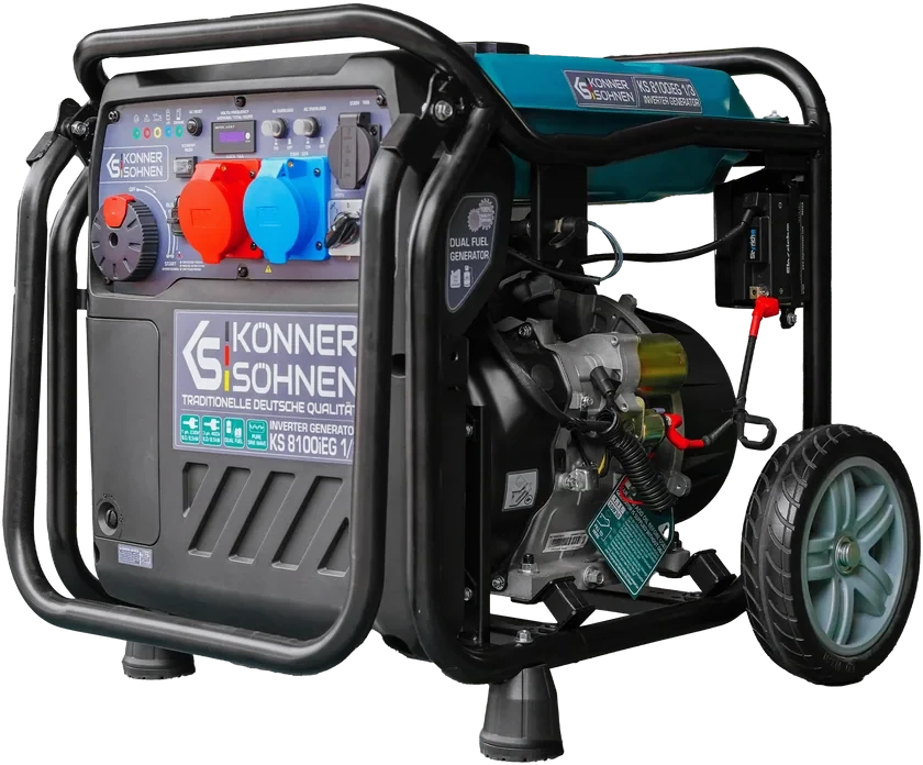 Inverterinis generatorius Könner & Söhnen KS 8100iEG 1/3, 8,5 kW, benzinas / LPG, 230/400 V, 20 l, dviejų kuro rūšių