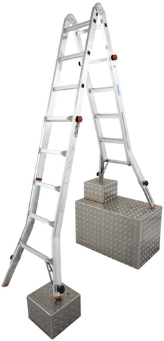 KRAUSE kopėčios PRZEGUBOWA 4x5 TELESKOPOWA Z REG. NOGAMI 6,05 WYS. ROB.