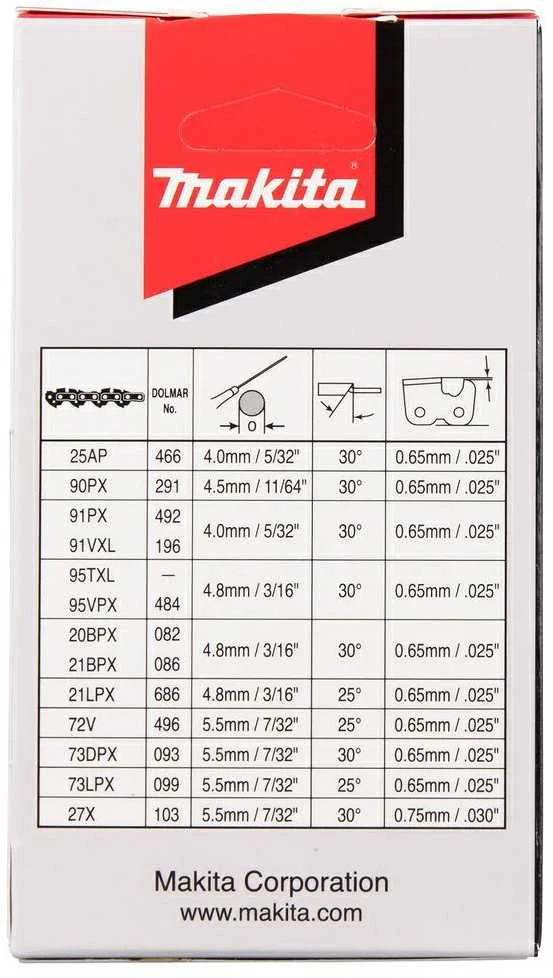Makita Grandinės MC 25AP 25cm/10", 1/4" ,1.3mm, 60H, 191G96-5