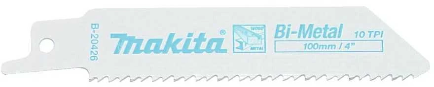 Makita Tiesinio pjūklo pjūkleliai BiM 100x0,9mm (10tpi) 5Vnt., lakštiniam metalui 3.0-12.0mm, medžiui 10.0-50.0mm B-20426