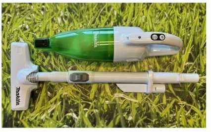 12V max baltas/žalias vertikaliai veikiantis dulkių siurblys, Makita [CL117FDX5] su įmontuota 2.0Ah baterija