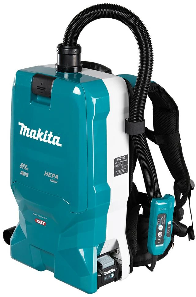 Makita VC012GZ01 Akumuliatorinis (kuprinė) dulkių siurblys 40V XGT, 6L, AWS, komplektuojama be akumuliatorių ir kroviklio!