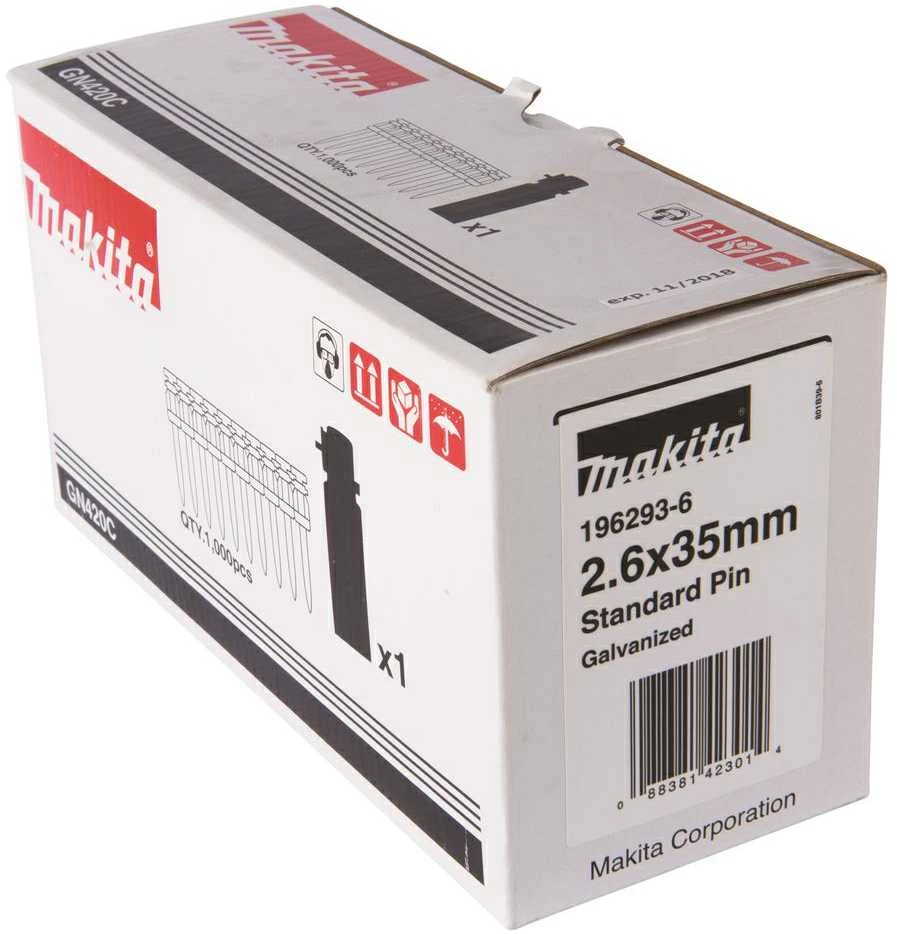 Makita STANDARD VINYS (BETONUI) 2,6X35 1000PCS + DUJŲ BALIONĖLIS 196293-6 STANDARD VINYS (BETONUI) 2,6X35 1000PCS + DUJŲ BALIONĖLIS