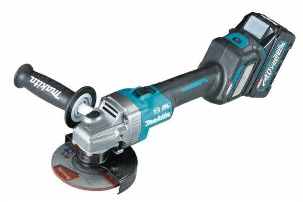 Makita GA023GM201 Kampinis šlifuoklis XGT, 125MM, 0-8500RPM; bešepetėlinis variklis, 2X4,0Ah; greitasis kroviklis; elektrinis stabdys; AFT; AWS (be AWS lusto); MAKPAC lagaminas; slankusis jungiklis, reguliuojamas greitis