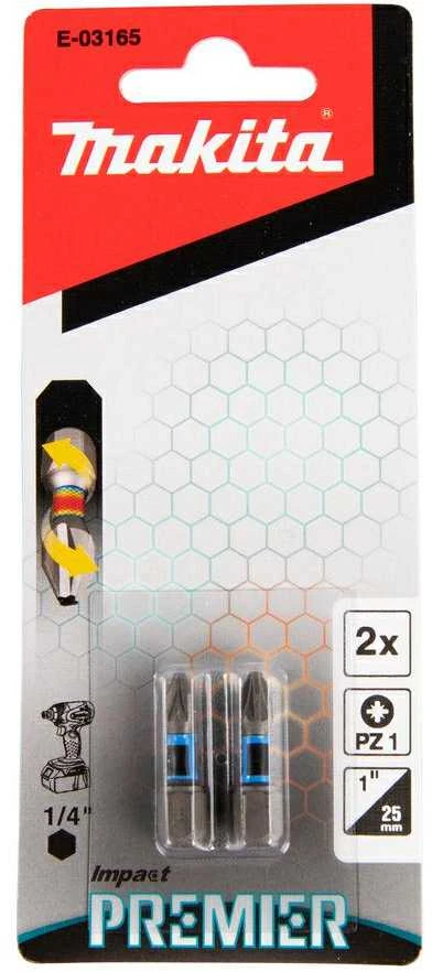 Makita Torsion sukimo antgalis (C-form), PZ1-25mm, 2vnt. Impact Premier E-03165 PZ1 • 25 mm • 1/4" • 2vnt