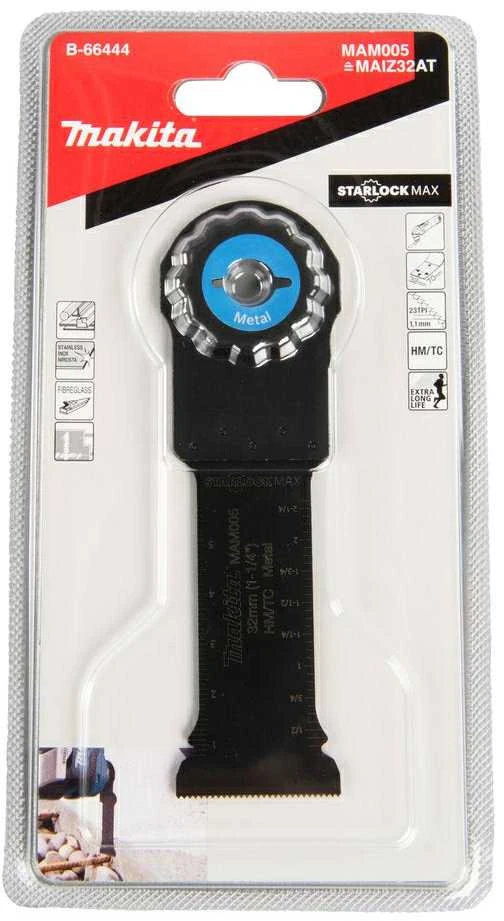 Makita Įgilinamieji pjovimo diskai 32mm B-66444 Starlock Max • 23 TPI • TC / HM • MAM005 • Metalui