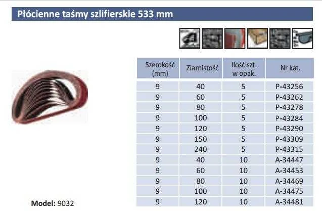 Makita Šlifavimo juosta 9X533 K80 (5Vnt.) 9032 P-43278