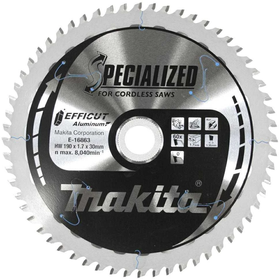 Makita T.C.T. pjovimo diskai aliuminiui, 190 x 30 mm, 60T, EFFICUT E-16863