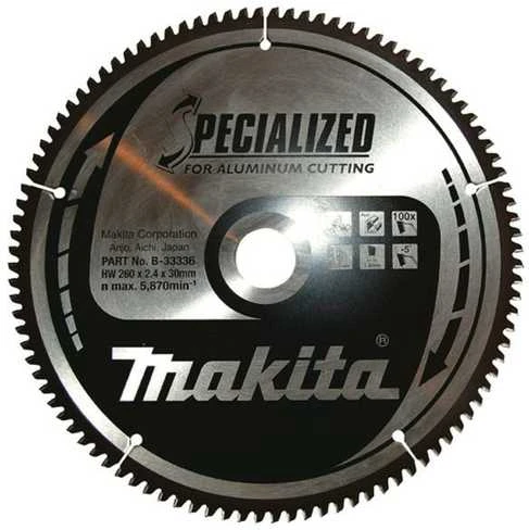 Makita T.C.T. pjūklas SPECIALIZED 260X2.4X30mm -5° T100 B-33336 T.C.T • 260 x30 mm • T100 • -5° • Aliuminiui