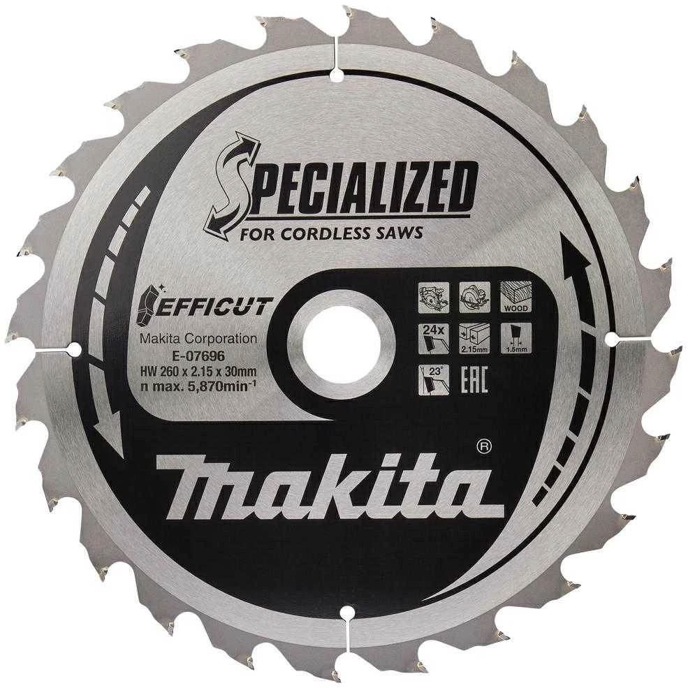 Makita T.C.T. pjūklas 260X2.15X30mm 23° T24 EFFICUT E-07696