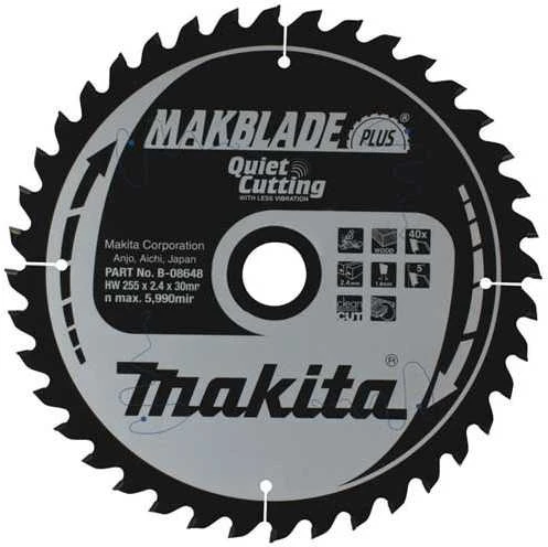 Makita Pjovimo diskas medienai 255x30mm 40-ZĘBÓW MAKBLADE B-32471