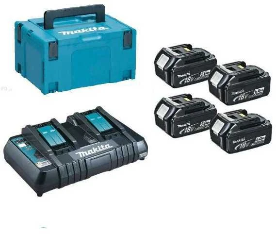 Makita Akumuliatorių ir dvigubo kroviklio komplektas LXT® 197626-8 18V • BL1850B x4 • DC18RD • LXT®