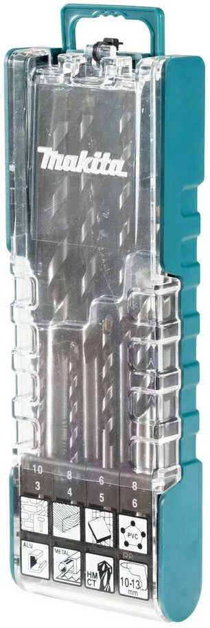 Makita TCT grąžtas su tiesiu kotu / daugialypė medžiaga, 8vnt. Rinkinys (3x70, 4x75, 5x85, 6x100, 6x150, 8x120, 8x150, 10x150) E-15855