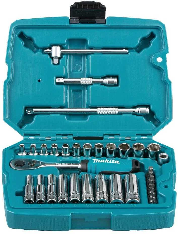 Galvučių su terkšle rinkinys 1/4, 34vnt Makita