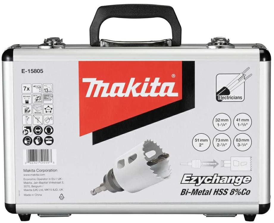 Grąžtas Makita Gręžimo karūnų rinkinys elektrikams EZYCHANGE, BIM, 7vnt E-15805