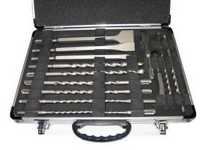 Grąžtas 17 dalių grąžtų rinkinys Makita D-42444; SDS-Plus