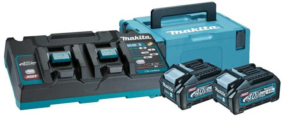 Makita 40V akumuliatorių komplektas su įkrovikliu ir lagaminu