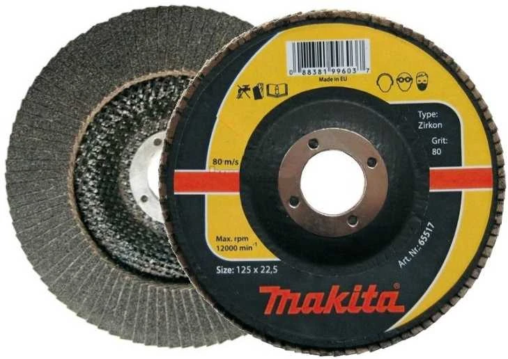 MAKITA LAMELINIS ŠLIFAVIMO DISKAS ZIRKON 125×22,23mm P 80 METALUI, NERŪDIJANČIAM PLIENUI
