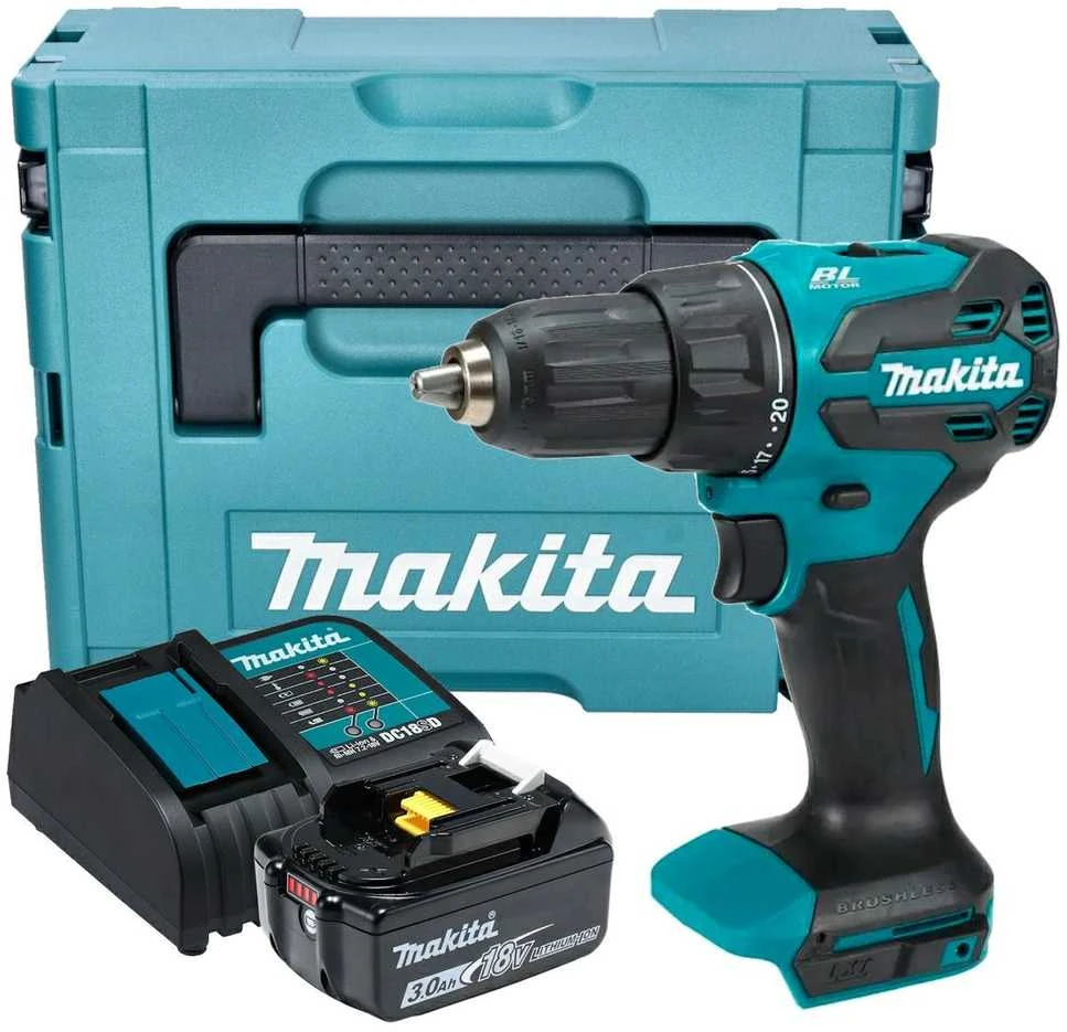 Makita DHP490 gręžtuvas su priedais lagamine